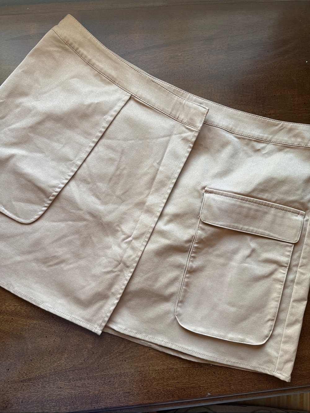 Beige Utility Pocket Skirt for Women